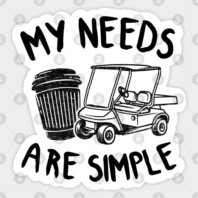 Golf Coffee & Golf Carts Funny My Needs Are Simple Sticker by Kuehni